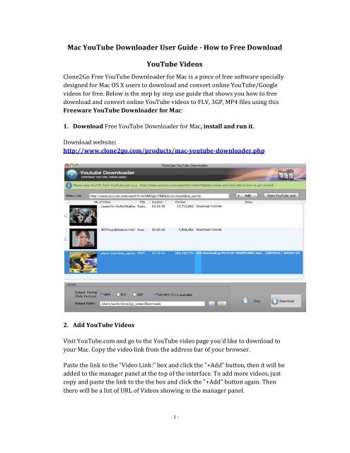 youtube download for mac os x